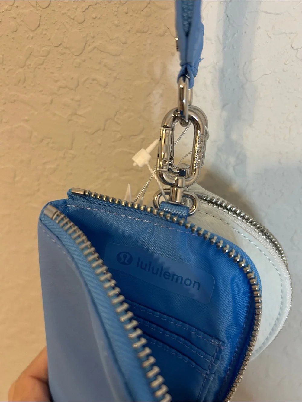 Lululemon Dual Pouch Wristlet Wallet Beach Ball Blue Polo Pastel Silver NWT